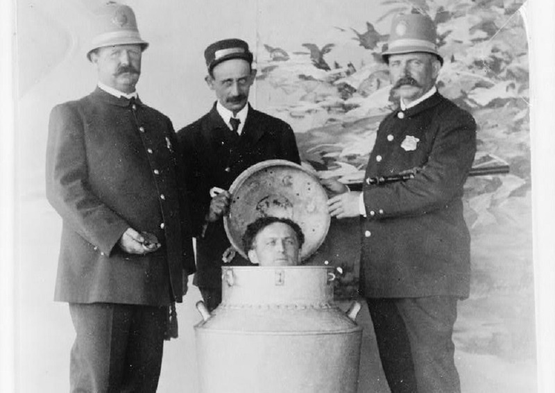 Harry Houdini Performs The Great Milk Can Escape